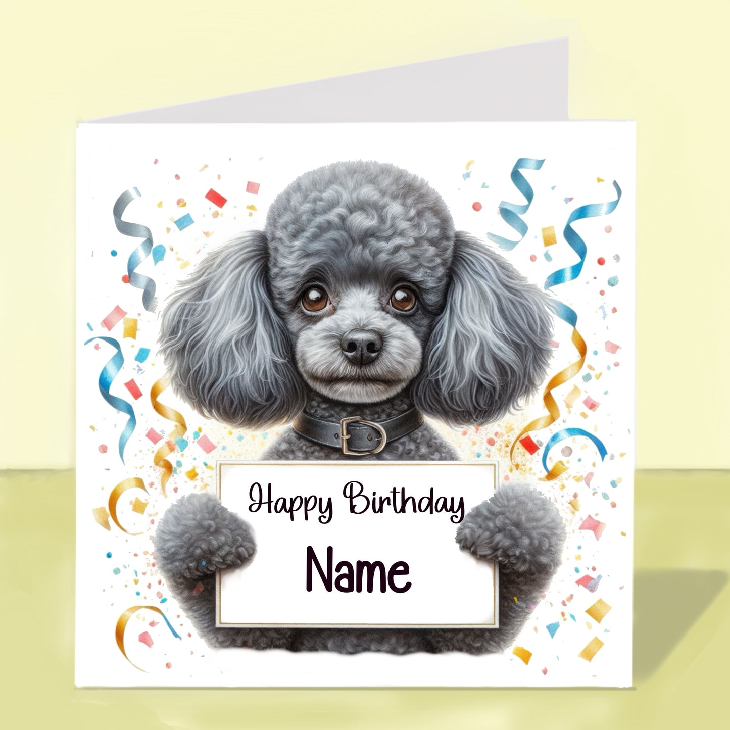 Miniature Poodle Birthday Card - Personalised