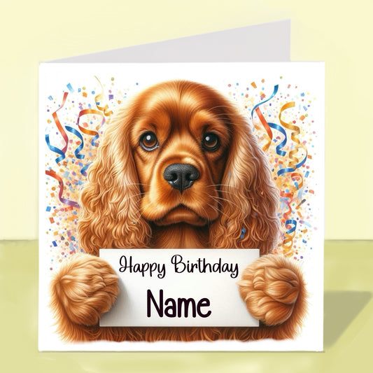 Cocker Spaniel Birthday Card - Personalised