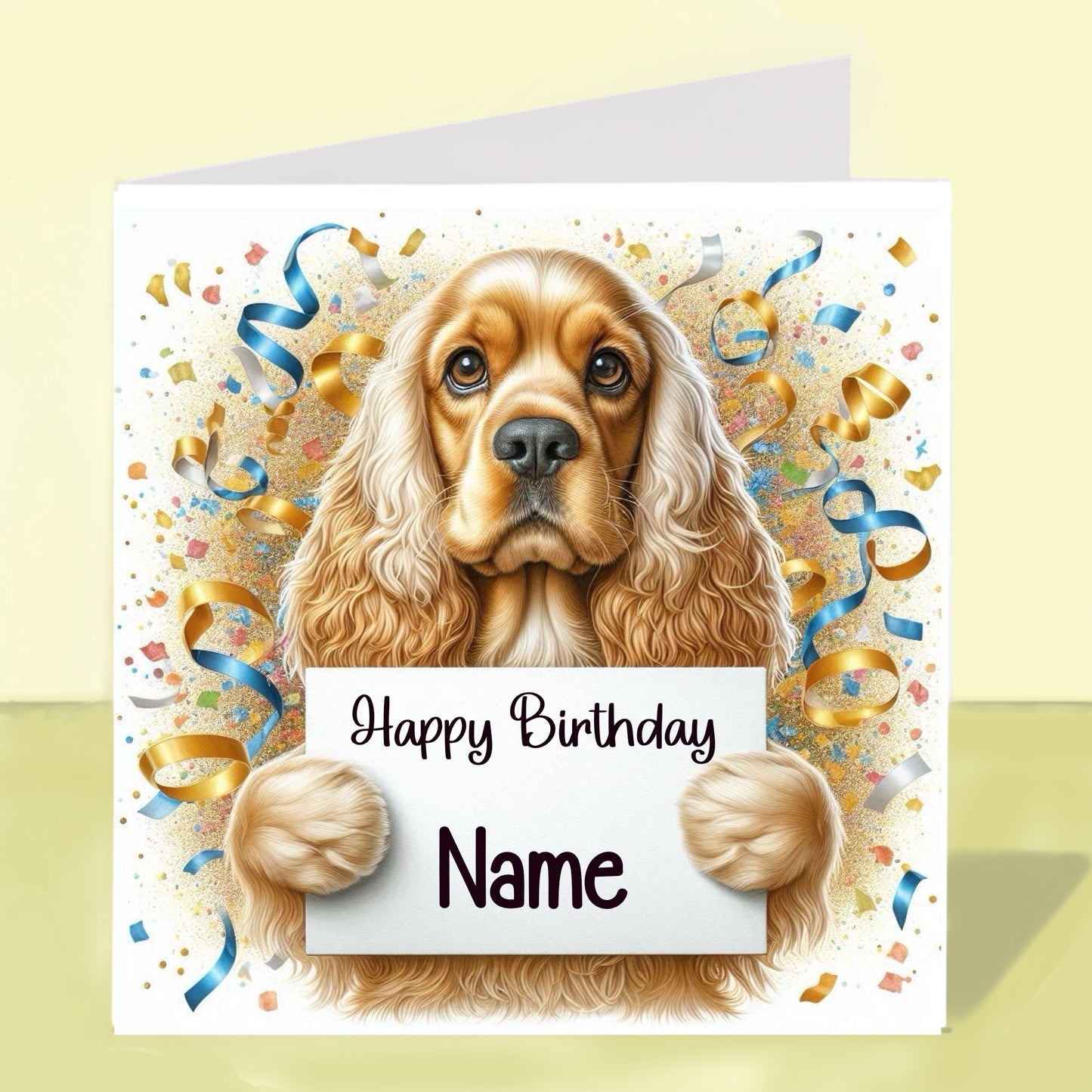 Cocker Spaniel Birthday Card - Personalised