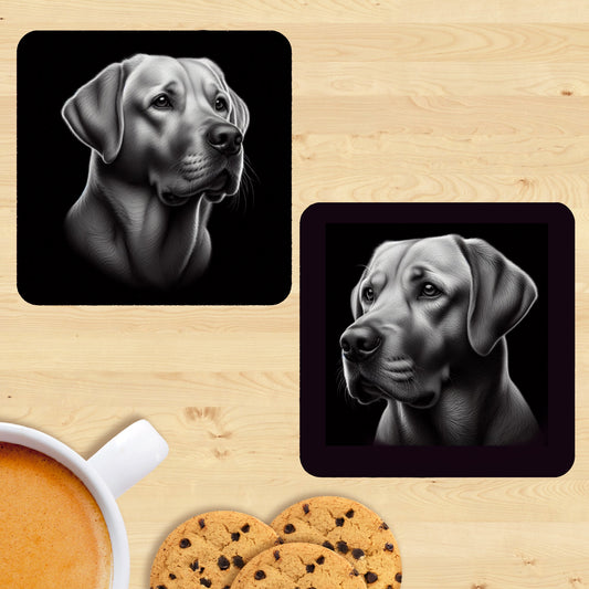 Labrador - Black & White Coasters (Set of 2)