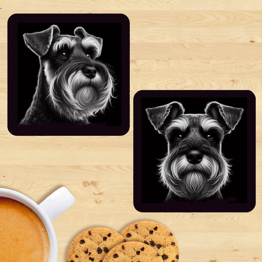 Miniature Schnauzer - Black & White Coasters (Set of 2)