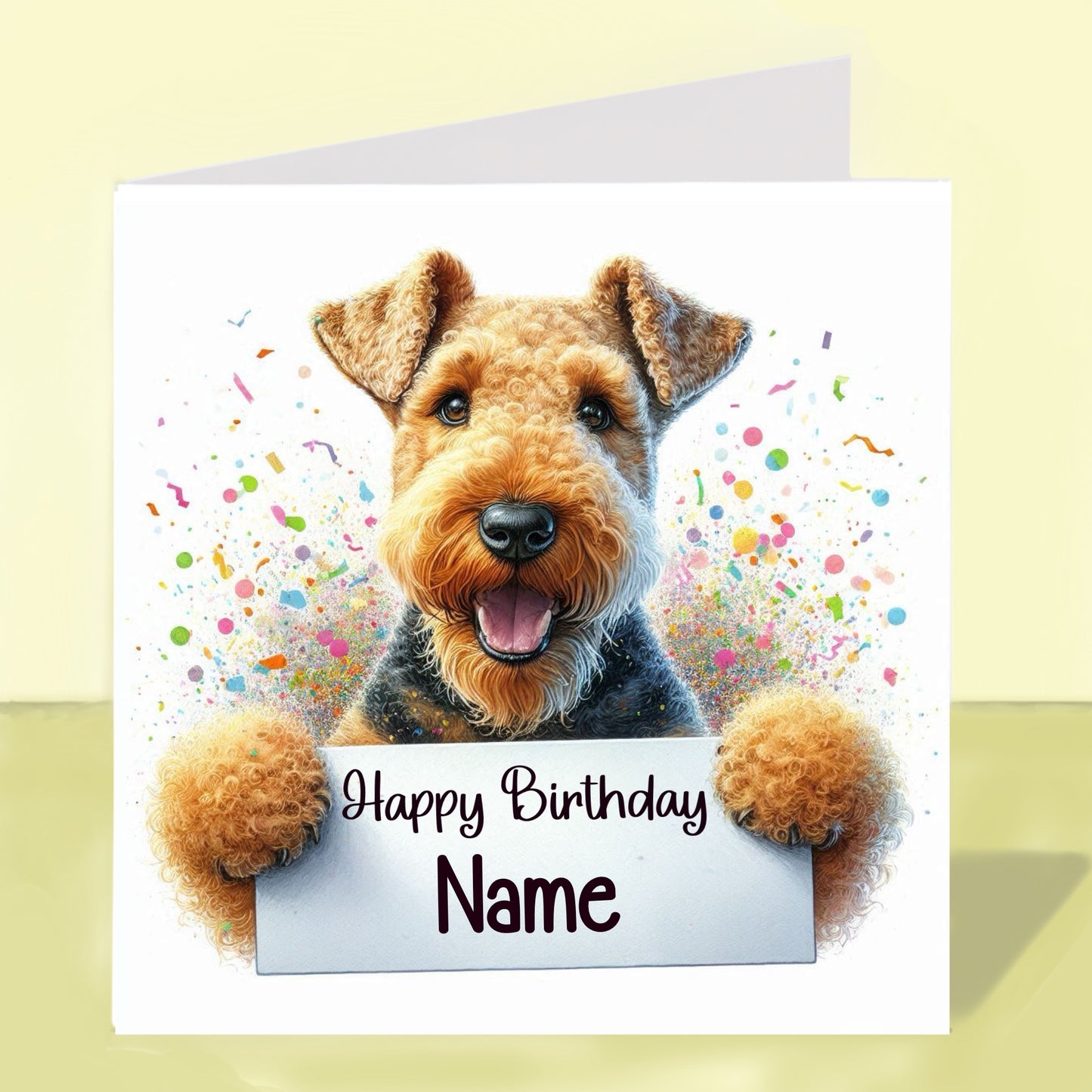 Airedale Terrier Birthday Card - Personalised