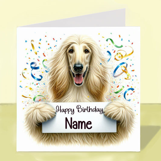 Afghan Hound Birthday Card - Personalised