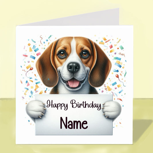 Beagle Birthday Card - Personalised