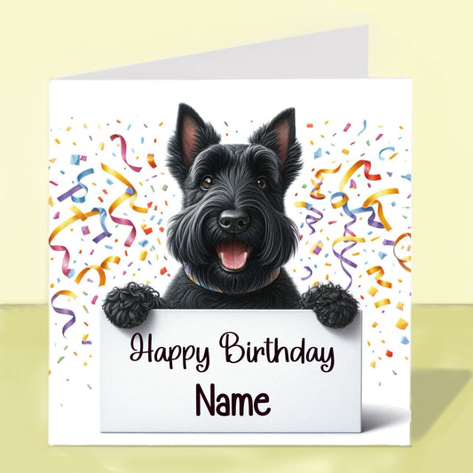 Scottish Terrier Birthday Card - Personalised