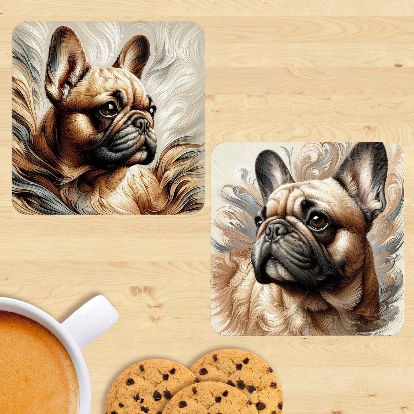 French Bulldog - Soft Realism Coasters (Set of 2)