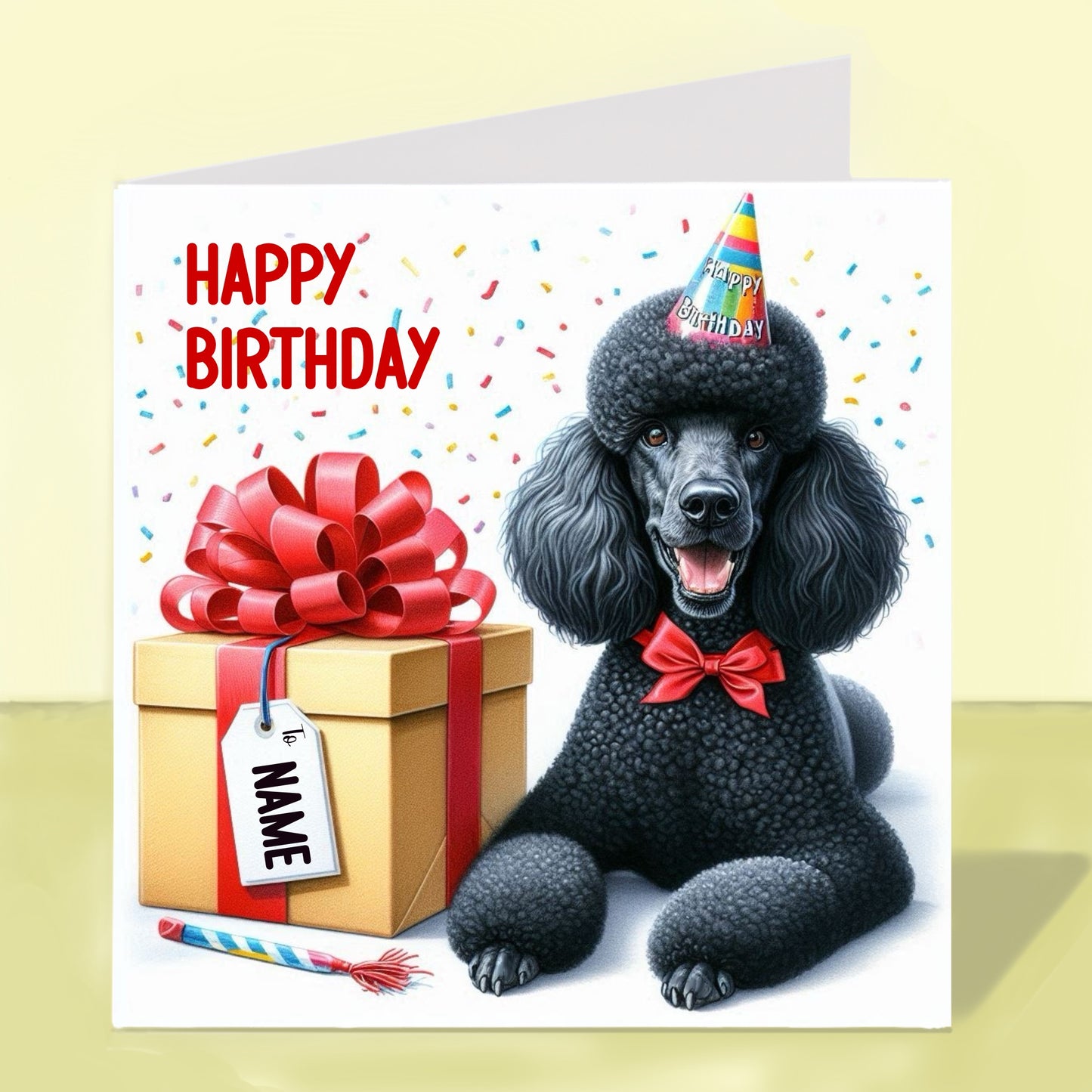 Standard Poodle Birthday Card - Personalised