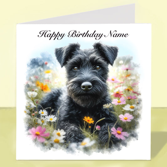 Patterdale Terrier Birthday Card - Personalised