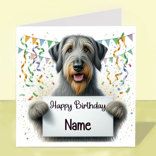Irish Wolfhound Birthday Card - Personalised