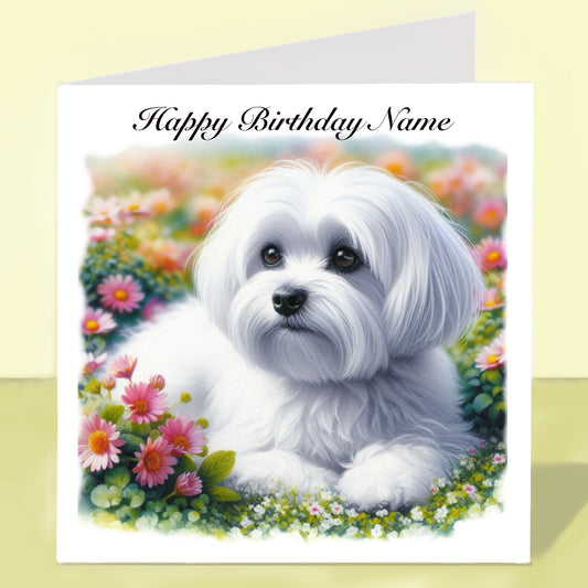 Maltese Birthday Card - Personalised