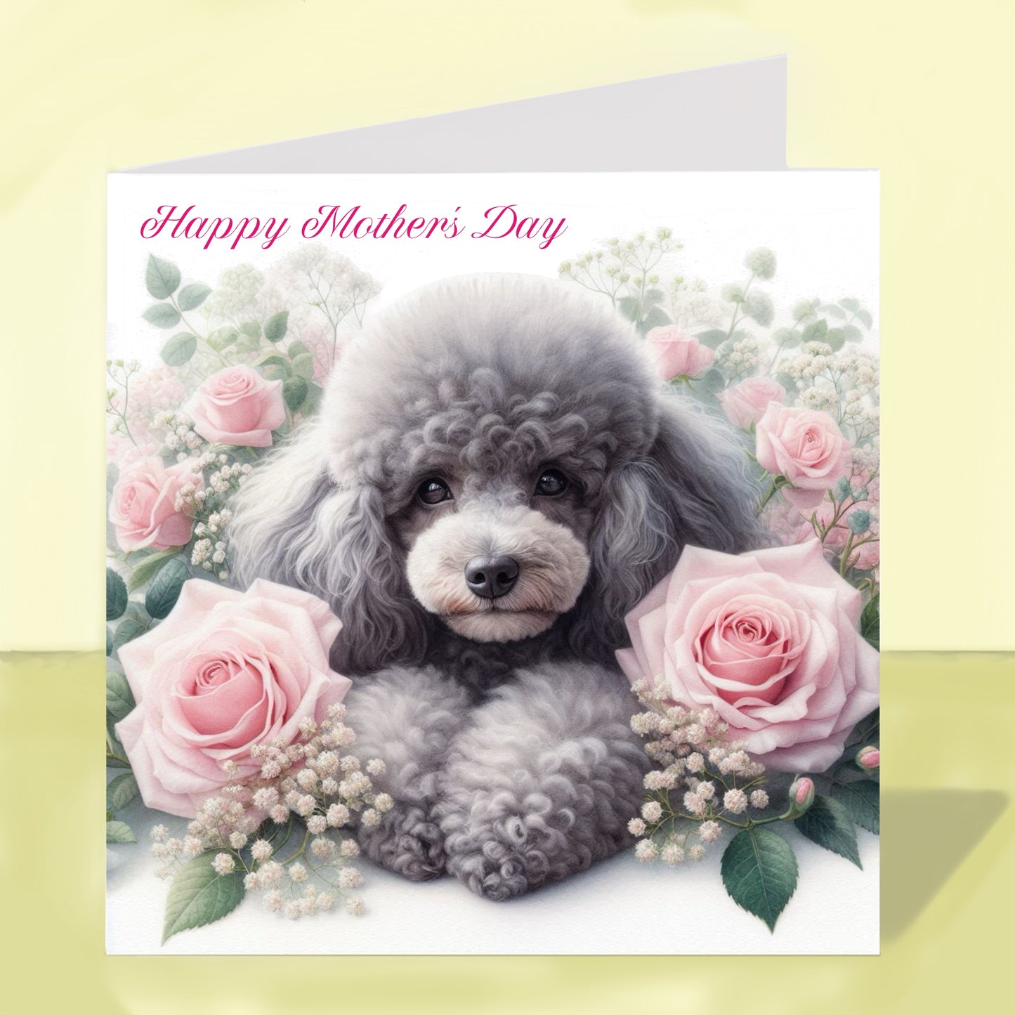 Miniature Poodle Mother's Day Card