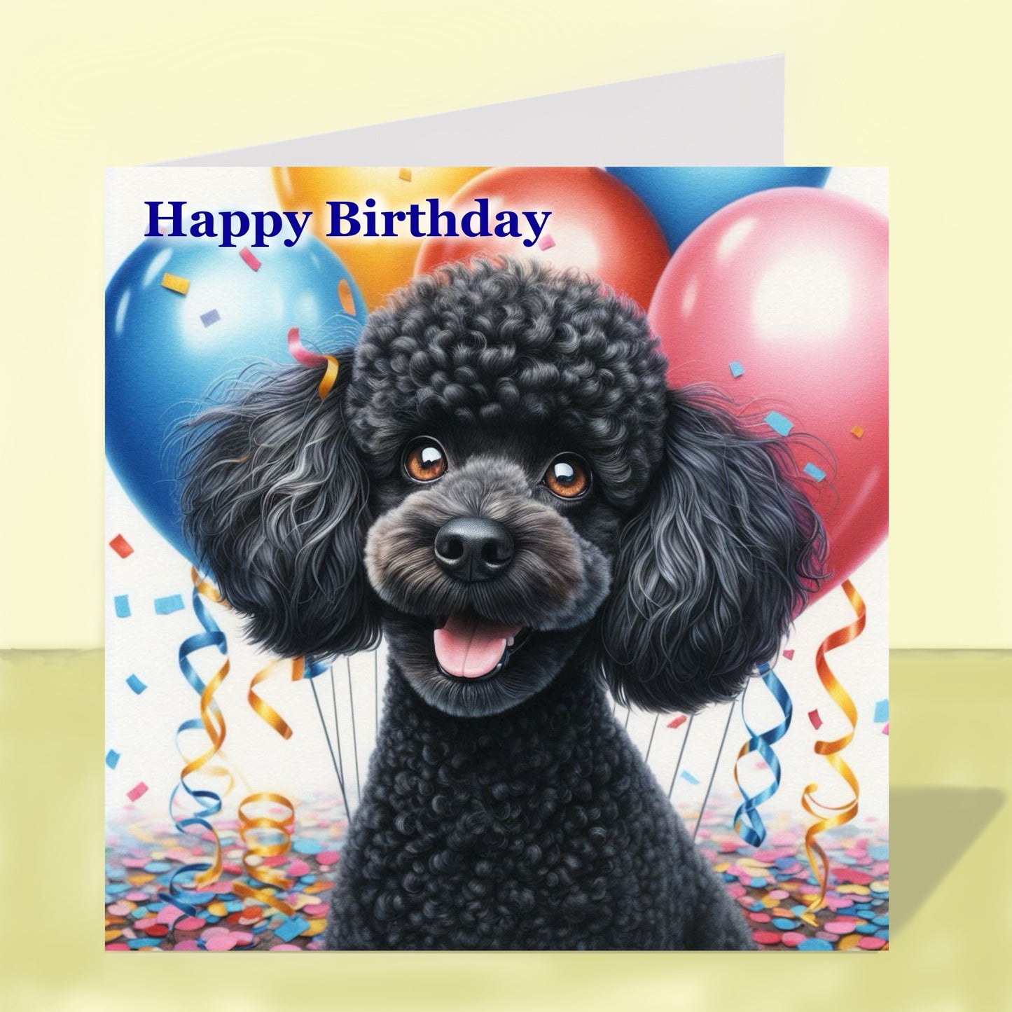 Miniature Poodle - Birthday Card (Various Colours)