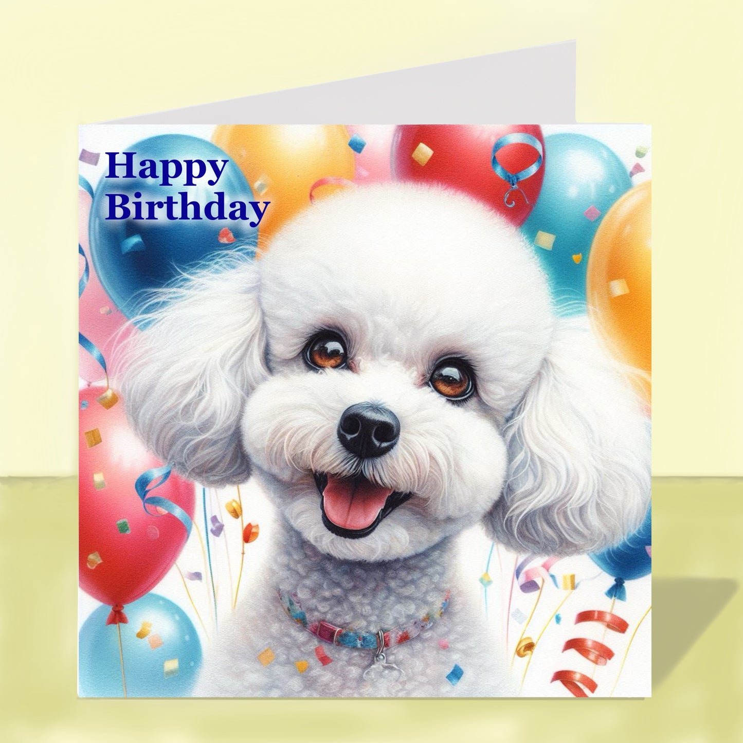 Miniature Poodle - Birthday Card (Various Colours)