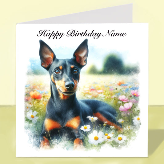 Miniature Pinscher Birthday Card - Personalised