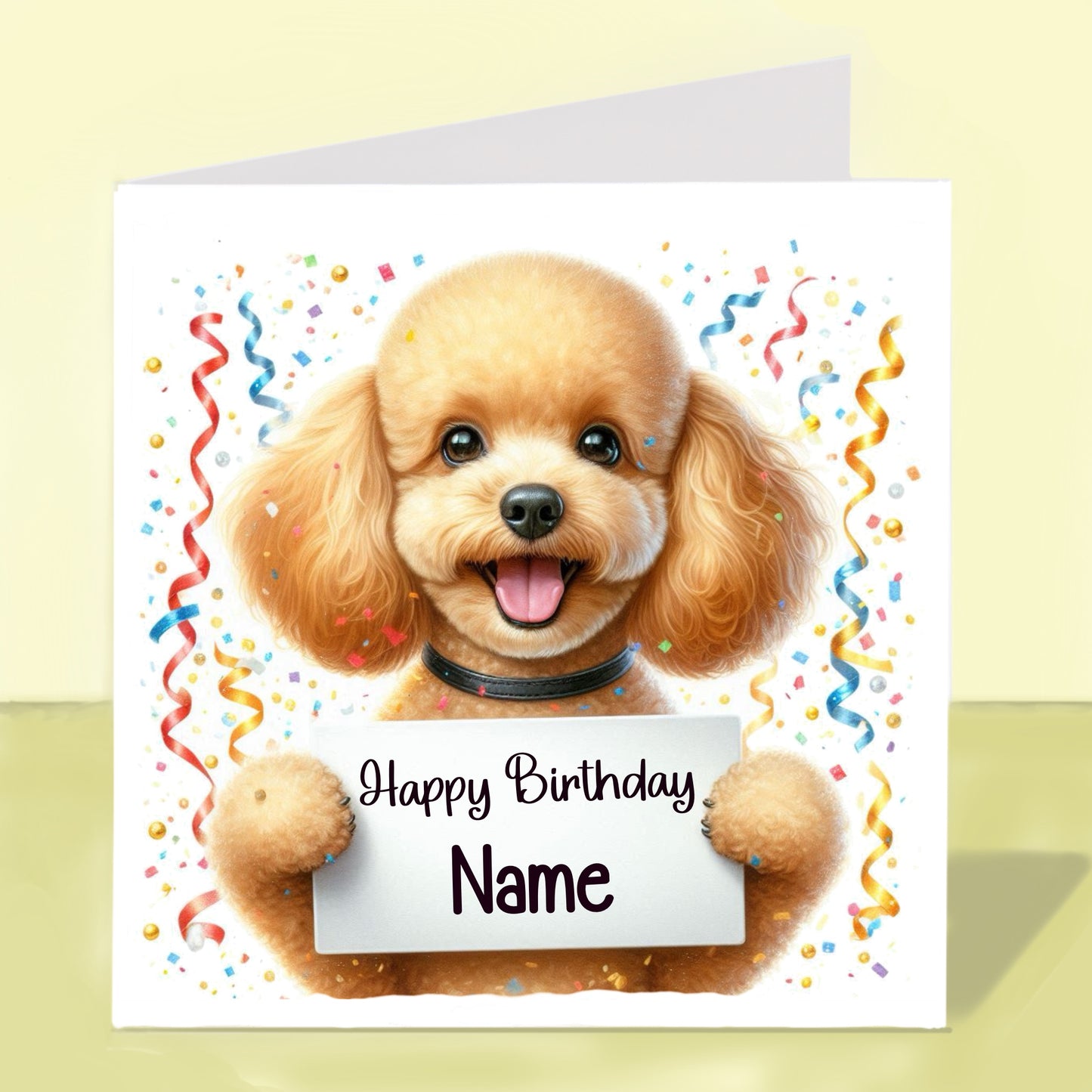 Miniature Poodle Birthday Card - Personalised