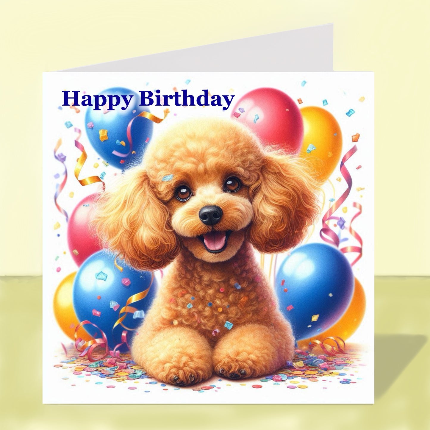 Miniature Poodle - Birthday Card (Various Colours)