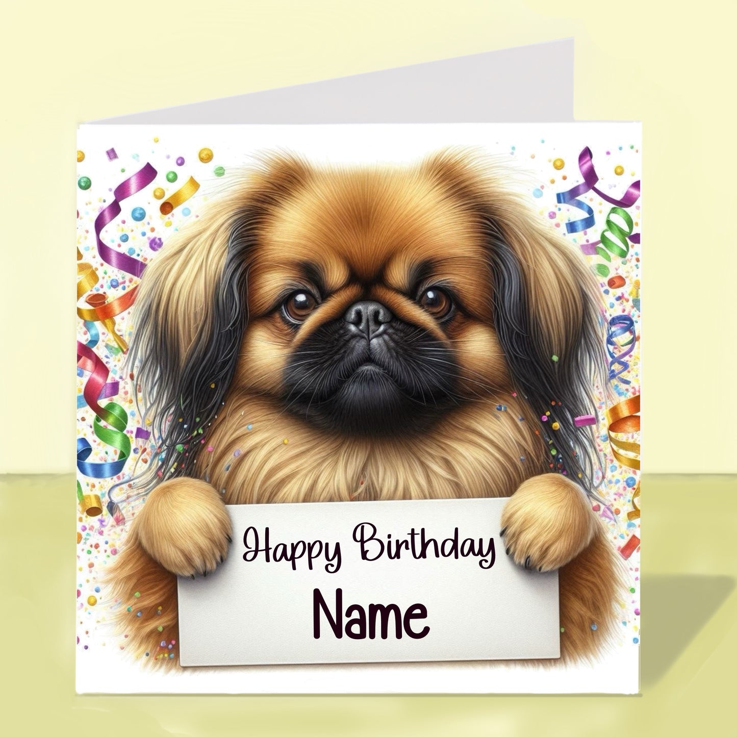 Pekingese Birthday Card - Personalised