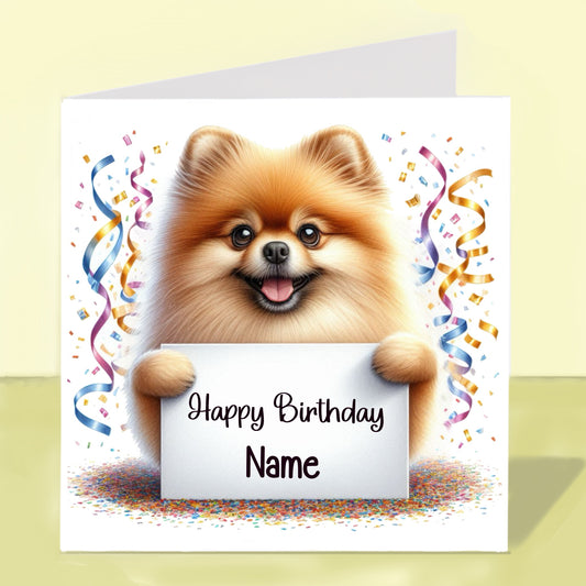 Pomeranian Birthday Card - Personalised