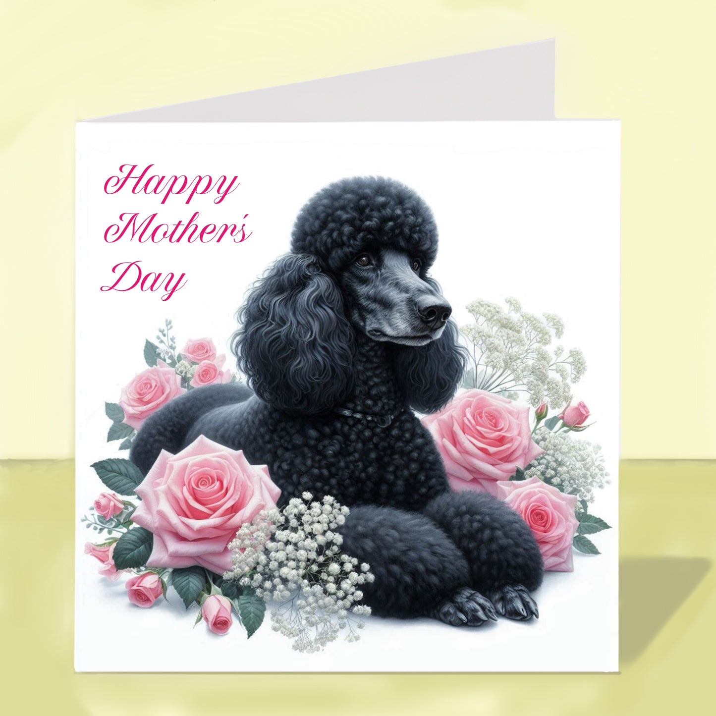 Standard Poodle Mother's Day Card (Various Colours)