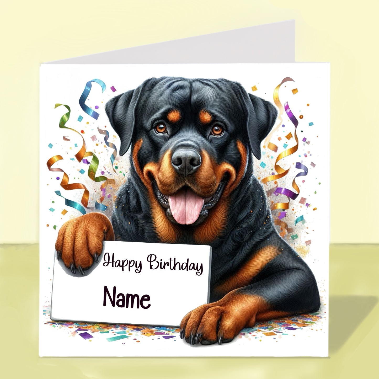 Rottweiler Birthday Card - Personalised