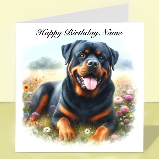 Rottweiler Birthday Card - Personalised