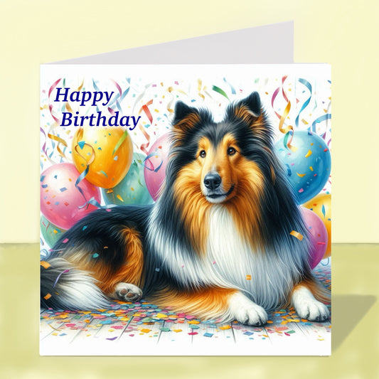 Rough Collie - Birthday Card