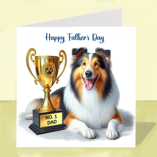 Rough Collie - Father's Day Card