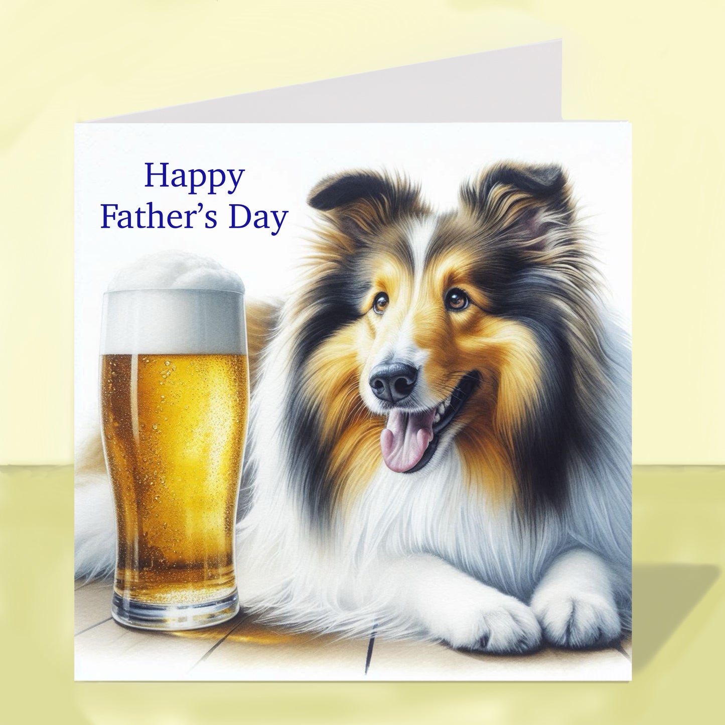 Rough Collie - Father's Day Card