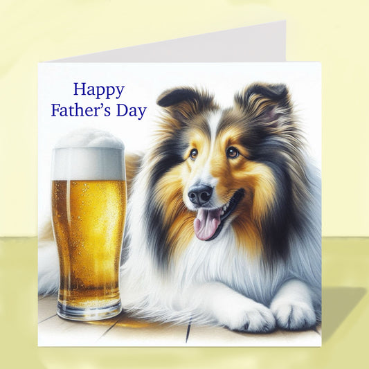 Rough Collie - Father's Day Card
