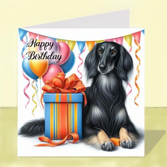 Saluki Birthday Card (Various Colours)