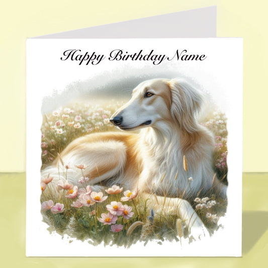 Saluki Birthday Card - Personalised