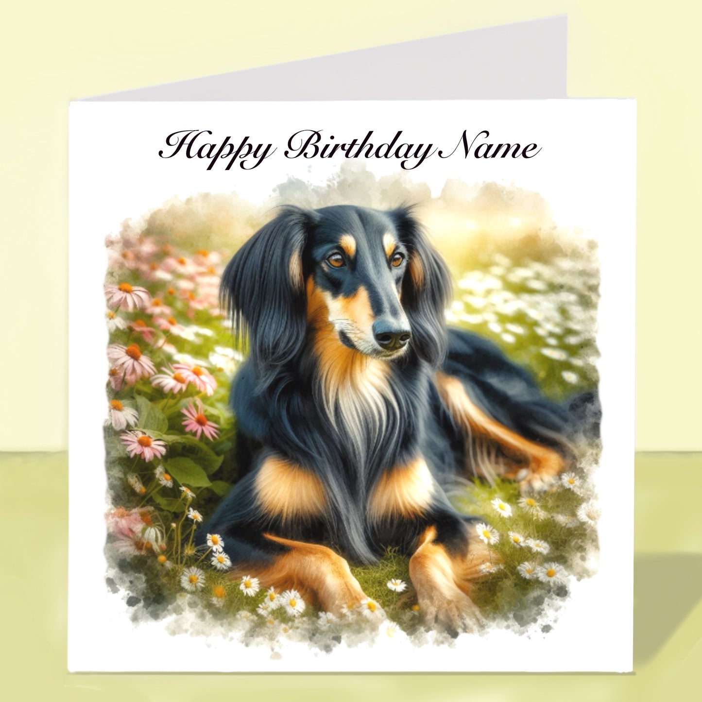 Saluki Birthday Card - Personalised