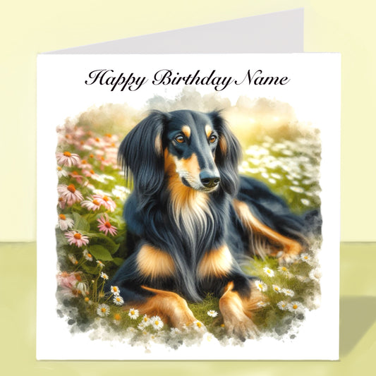 Saluki Birthday Card - Personalised