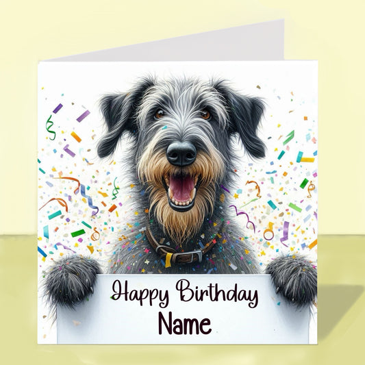 Scottish Deerhound Birthday Card - Personalised