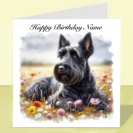 Scottish Terrier Birthday Card - Personalised