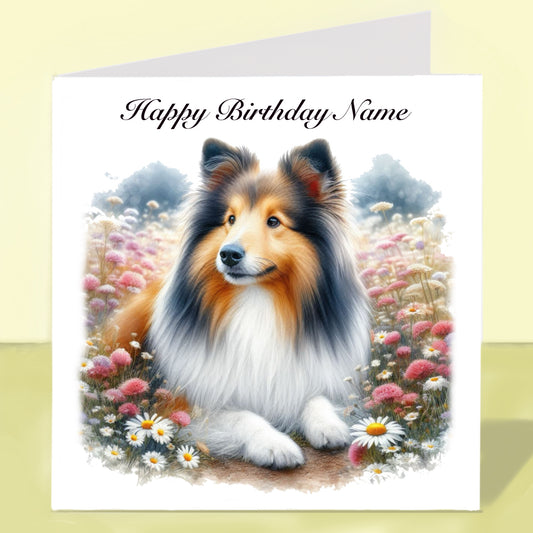 Shetland Sheepdog Birthday Card - Personalised
