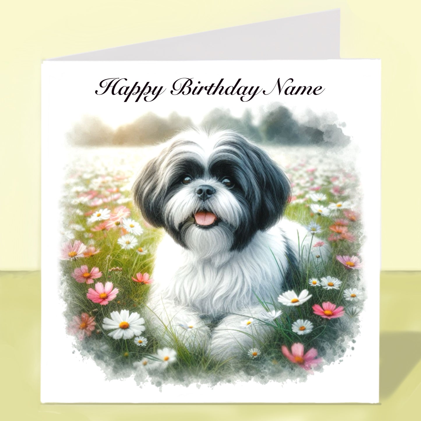 Shih Tzu Birthday Card - Personalised
