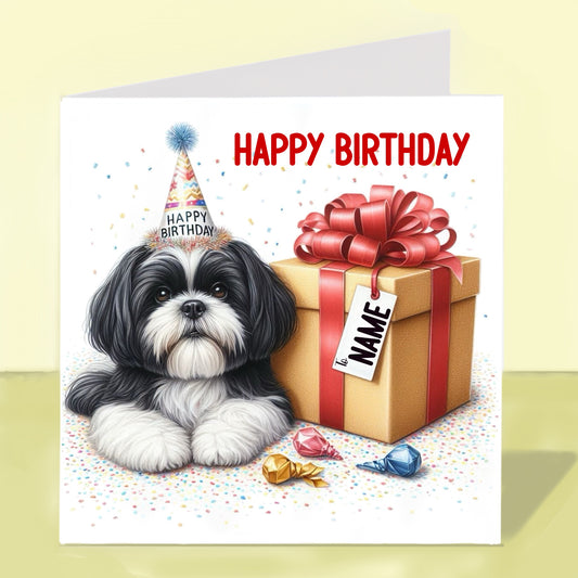 Shih Tzu Birthday Card - Personalised