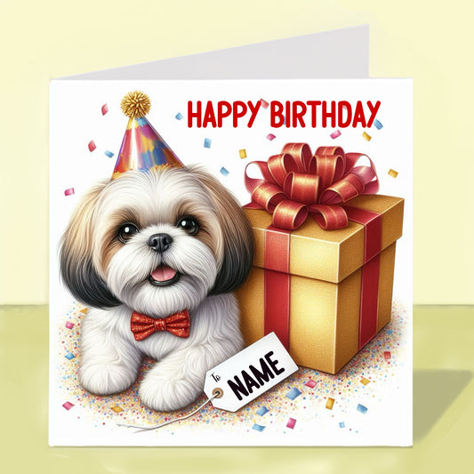 Shih Tzu Birthday Card - Personalised