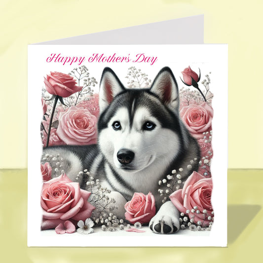 Siberian Husky Mother's Day Card