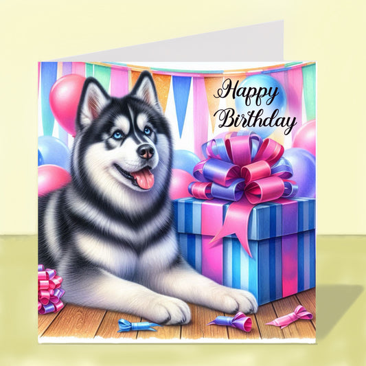 Siberian Husky - Birthday Card