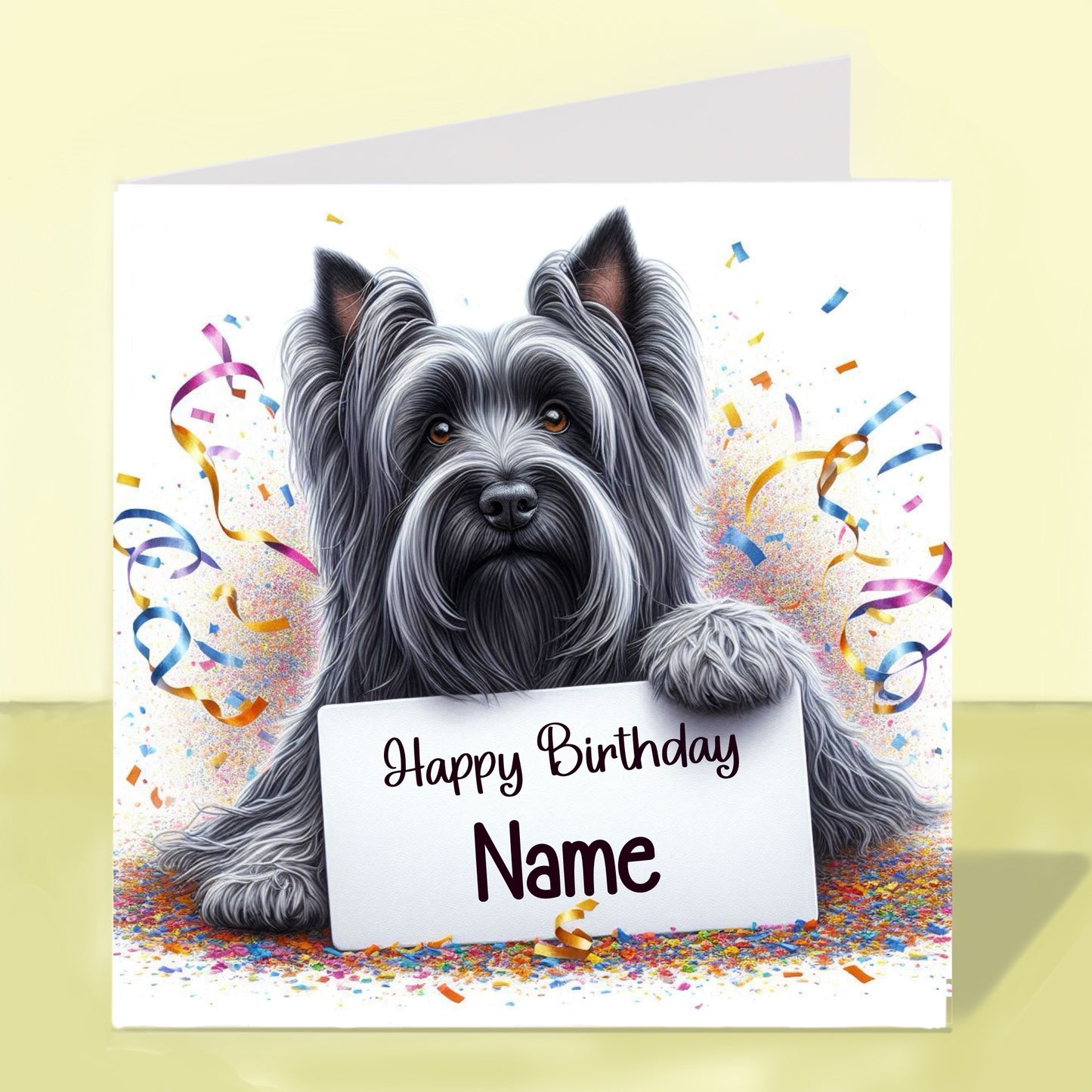 Skye Terrier Birthday Card - Personalised