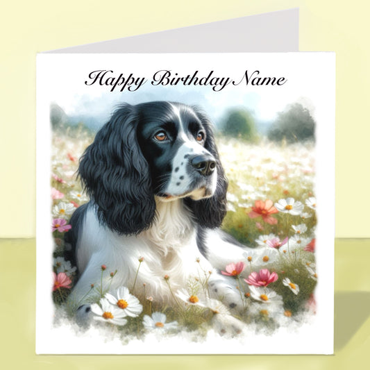 Springer Spaniel Birthday Card - Personalised