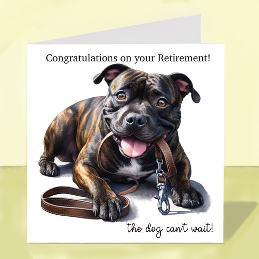 Staffordshire Bull Terrier - Retirement Card