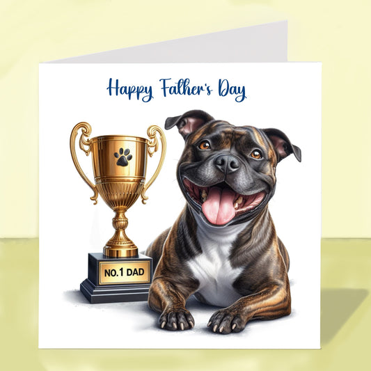 Staffordshire Bull Terrier - Father's Day Card