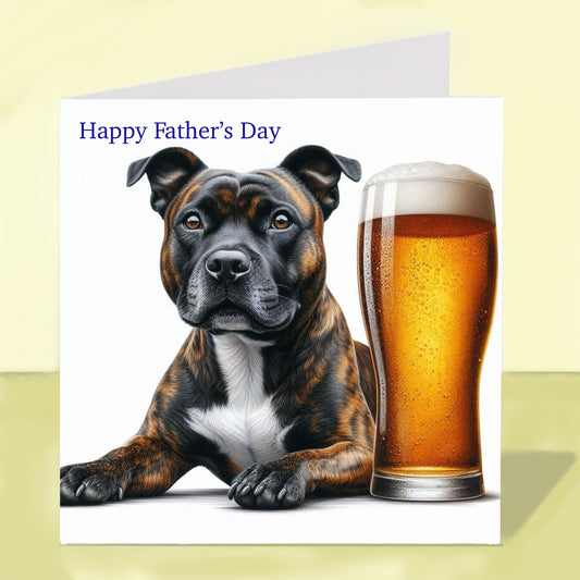 Staffordshire Bull Terrier - Father's Day Card