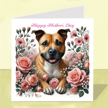 Staffordshire Bull Terrier Mother's Day Card