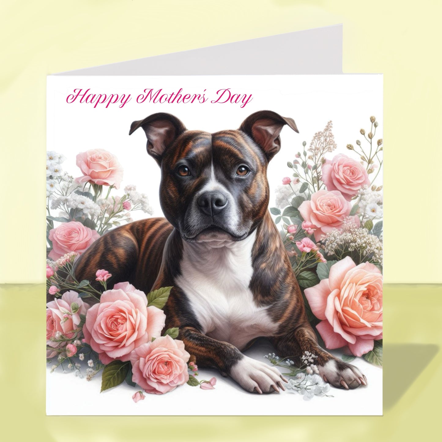 Staffordshire Bull Terrier Mother's Day Card