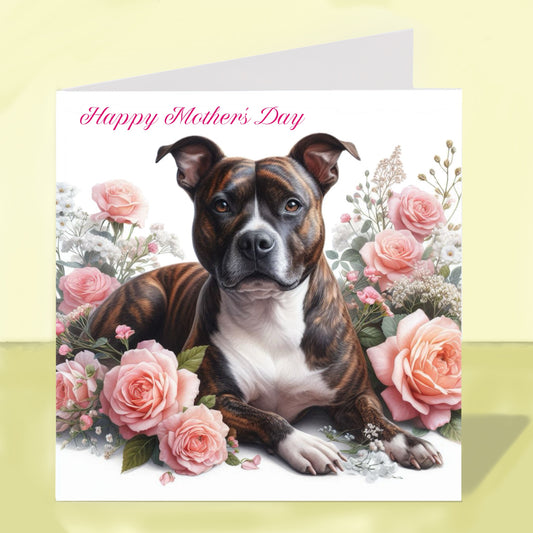 Staffordshire Bull Terrier Mother's Day Card