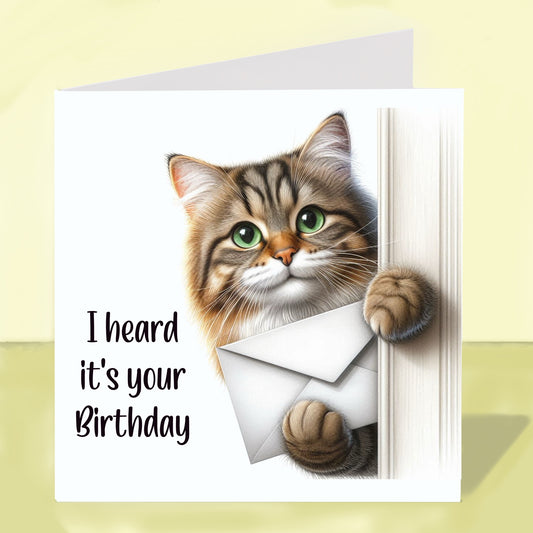 Tabby Cat - Birthday Card